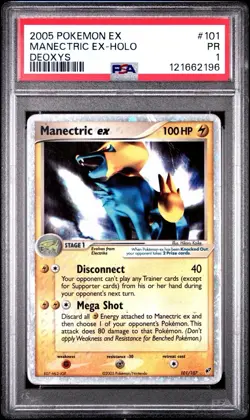 PSA 1 Manectric EX Deoxys 101/107 Holo Rare 2005 Pokemon PR - Image 1