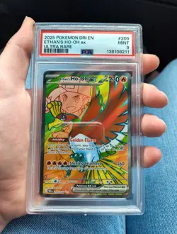 2025 POKEMON DRI EN-DESTINED RIVALS ULTRA RARE #209 ETHAN'S HO-OH EX PSA 9 - Image 1
