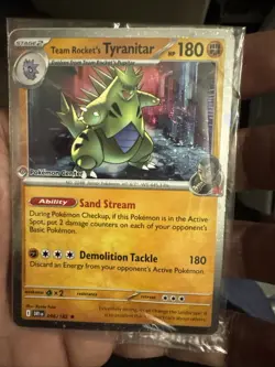 Pokemon Center Team Rocket's Tyranitar 096/182 Destined Rivals Promo Sealed - Image 1