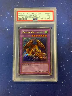 Yu-Gi-Oh 2003 MRD Thousand Dragon 1st EDITION ITA #I143 - PSA 7 NM Pop 1 ERROR - Image 1