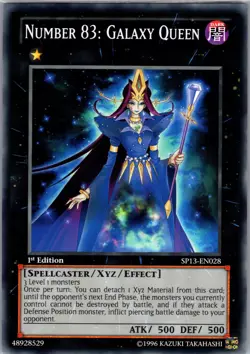 Yugioh Star Pack 2013 #SP13-EN028 Number 83: Galaxy Queen 1ST EDITION NM - Image 1