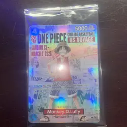 🔥🏀One Piece Monkey.D.Luffy US College Basketball Promo Card *SEALED*🔥🏀 - Image 1