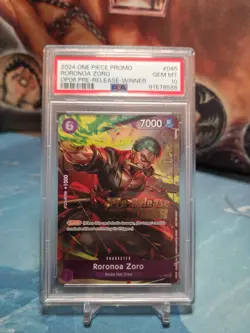 Zoro OP06 2024 One Piece Roronoa Zoro #045 OP06 Pre-Release Winner PSA 10 - Image 1