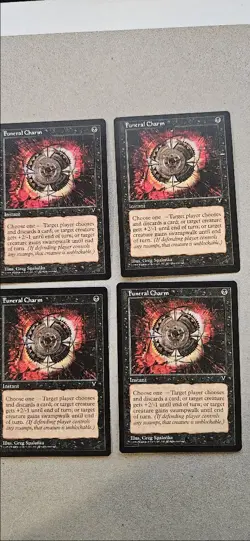 4x Funeral Charm Magic The Gathering Card Playset 4x Funeral Charm Magic - Image 1