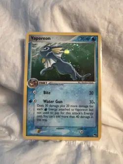 Vaporeon Holo Rare Pop Series 3, Card 006/017, Lp/NM Condition - Image 1