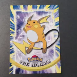 1999 Topps TV Animation Edition Raichu Pokemon Card #26 Non-Holo Black Label - Image 3