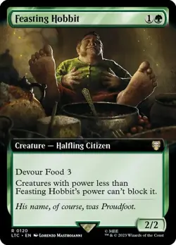 Magic The Gathering MTG FEASTING HOBBIT EXTENDED ART The Lord of the Rings NM - Image 1