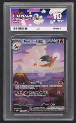 Pokemon Charizard EX Holo 2023 Scarlet & Violet 151 Card 199/165 Ace 10 - Image 1