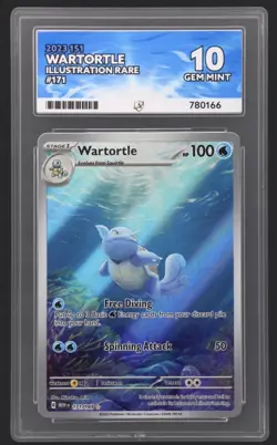 Pokemon 2023 151 WARTORTLE Illustration Rare #171 Ace 10 Gem Mint English - Image 1