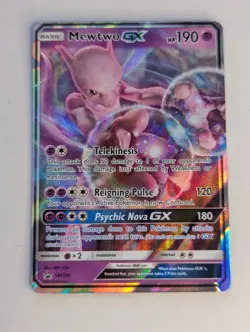 Pokemon TCG Mewtwo GX Black Star Promo Card SM196 LP - Image 1
