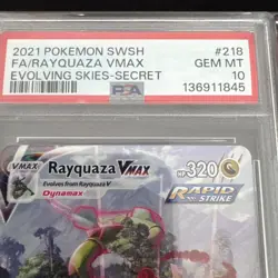 2021 POKEMON SWORD & SHIELD EVOLVING SKIES SECRET FULL ART/RAYQUAZA VMAX PSA 10 - Image 3