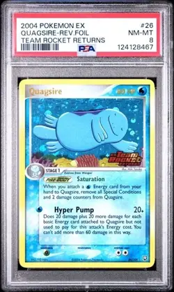QUAGSIRE-REVERSE FOIL #26 PSA 8 • 2004 POKEMON EX TEAM ROCKET RETURNS - Image 1