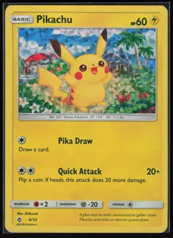 Pokemon Pikachu - 4/12 Promo Unlimited McDonald's Promos 2018 004/012 NM - Image 1