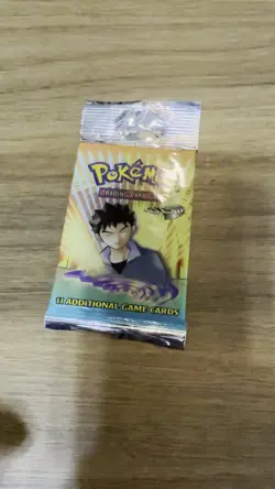 WOTC Pokemon Booster Pack Gym Heroes 2000 Brock Artwork (SEALED) Long Crimp - Image 2