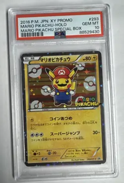 Pokemon Mario Pikachu Special Bx. Japanese Holo Promo 293/XY-P PSA 10 Gem Mint - Image 1