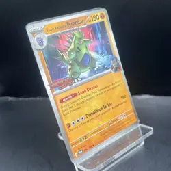 Team Rocket's Tyranitar 096/182 Destined Rivals Stamped Pre Release Pokemon Card - Image 2
