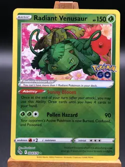 Pokemon GO Radiant Venusaur Strahlendes Bisaflor Holo English 004/078 NM-MT - Image 1