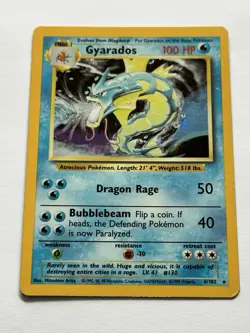 Pokemon TCG Gyarados Base Set 6/102 Holo Unlimited Holo Rare LP Excellent! - Image 1