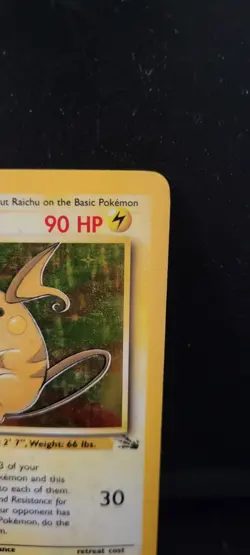 Raichu 14/62 Unlimited Pokemon Fossil Set 1999 Wotc Vintage Holo MP - Image 4