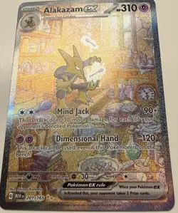 Alakazam ex 201/165 151 Full Art Holo Pokemon NM/M pack fresh - Image 5