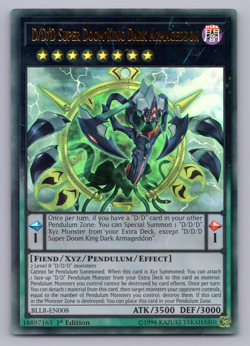 D/D/D Super Doom King Dark Armageddon BLLR-EN008 Ultra Rare 1st Edition Yugioh - Image 1