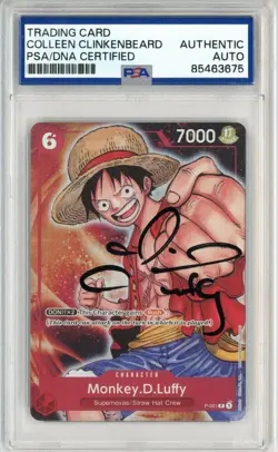 PSA Authentic Signed Colleen Clinkenbeard One Piece Monkey.D.Luffy (P-001) - Image 1