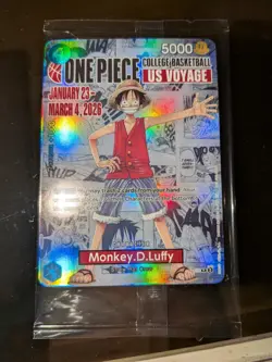 One Piece Monkey D. Luffy US Voyage College Basketball Rutgers Promo Card SEALED - Image 1