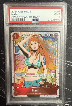 2024 ONE PIECE OP06-WINGS OF THE CAPTAIN TREASURE RARE #007 NAMI PSA 9 - Image 1