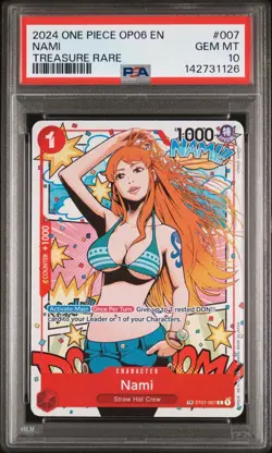 2024 ONE PIECE OP06-WINGS OF THE CAPTAIN TREASURE RARE #007 NAMI PSA 10 - Image 1