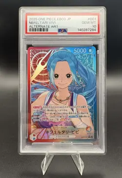 2025 Nefeltari Vivi Alternate Art Leader PSA 10 One Piece EB03 Heroines Edition - Image 1