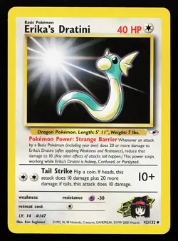Erika's Dratini 42/132 Uncommon Gym Heroes Pokemon Card - Image 1