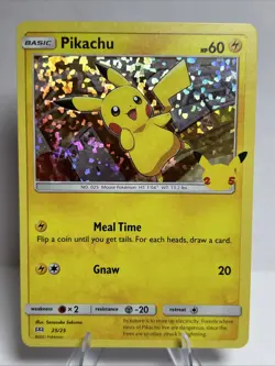Pokemon Pikachu 25/25 HOLO Card 25th Anniversary Mcdonalds Promo 2021 NM - Image 1