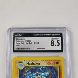 Pokemon Machamp 1st Edition Holofoil Holo Foil Card Base 8/102 CGC 8.5 NM/Mint+ - Image 2