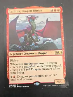 Lathliss, Dragon Queen Core Set 2019 MTG Regular Moderately Played - Image 1
