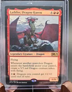 Lathliss, Dragon Queen Core Set 2019 MTG Regular Moderately Played - Image 3