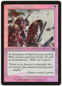 MTG Testament of Faith FOIL Odyssey Uncommon MP - Image 1
