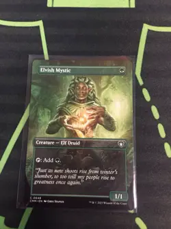 MTG Magic The Gathering Elvish Mystic CMM Borderless Green Elf - Image 1