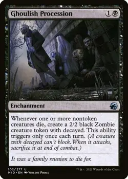X 1 Ghoulish Procession NM-M Innistrad Midnight Hunt 102 MTG Magic The Gathering - Image 1