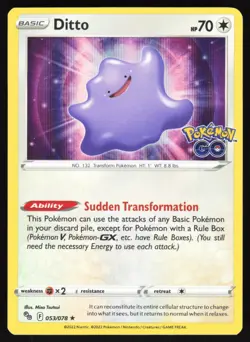 Ditto 053/078 Pokemon Pokemon GO Holo Rare NM - Image 1