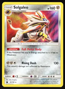 Solgaleo 99/168 Pokemon SM - Celestial Storm Holo Rare LP - Image 1