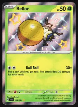 Rellor 108/091 Pokemon SV: Paldean Fates Shiny Rare NM - Image 1