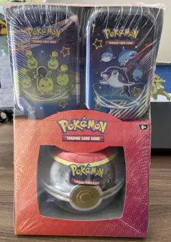 Lot Of 3 Pokemon TCG - Poke Ball + (2) Paldean Fates Mini Tins Pack Sam's Club. - Image 2