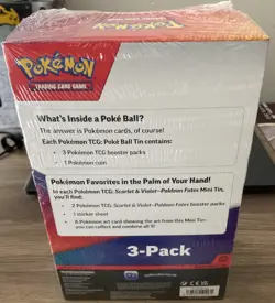 Lot Of 3 Pokemon TCG - Poke Ball + (2) Paldean Fates Mini Tins Pack Sam's Club. - Image 5