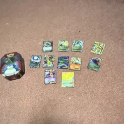 Pokemon TCG Snorlax Tin with 11 Holo Cards Aggron White Kyurem Absol EX VMAX - Image 1