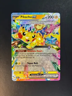 Pokemon TCG 2024 Pikachu ex - 057/191 SV08: Surging Sparks Double Rare LP/MINT - Image 1