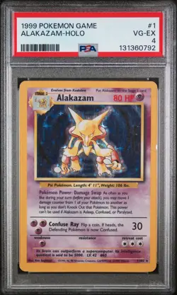 1999 POKEMON BASE SET UNLIMITED #1 ALAKAZAM-HOLO PSA 4 - Image 1