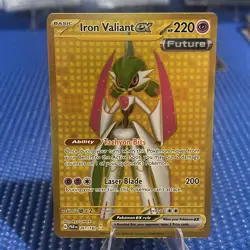 Pokemon TCG Iron Valiant ex Paradox Rift 261/182 Holo Hyper Rare - Image 2