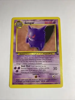 1999 Pokemon Gengar Fossil 20/62 Non-Holo Rare Unlimited - Image 1