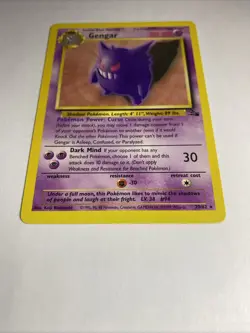 1999 Pokemon Gengar Fossil 20/62 Non-Holo Rare Unlimited - Image 2