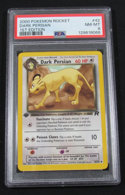 2000 Pokemon Rocket DARK PERSIAN 1st Edition 42/82 PSA 8 NM-MT - Image 1